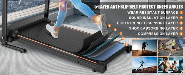 Uso Domestico Tapis Roulant Pieghevole Portatile 2.5HP Robusto con Controllo tramite App per Fitness e Camminata