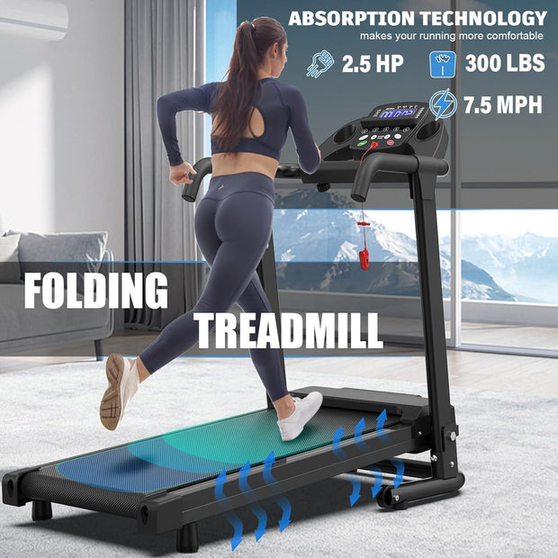 Uso Domestico Tapis Roulant Pieghevole Portatile 2.5HP Robusto con Controllo tramite App per Fitness e Camminata