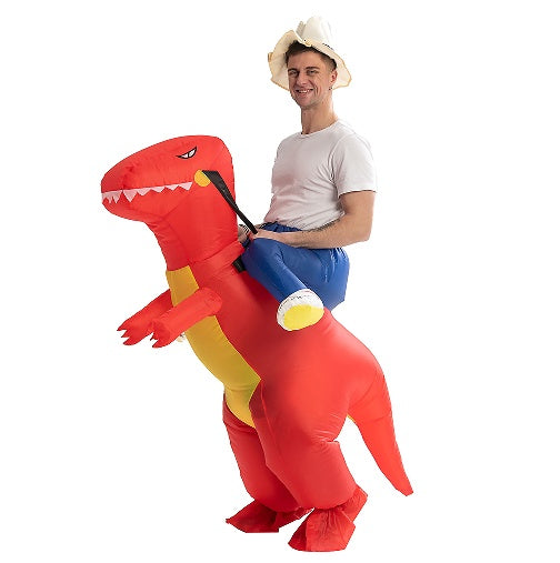 Dinosaur Costume Funny Blow Up Halloween Ride On Big Head Inflatable T-Rex Costumes