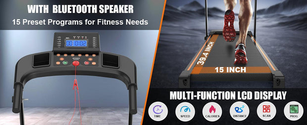 Uso Domestico Tapis Roulant Pieghevole Portatile 2.5HP Robusto con Controllo tramite App per Fitness e Camminata